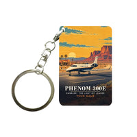 Thumbnail for Embraer Phenom 300E - 3D + Name - Key Chain - Full Print