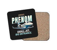 Thumbnail for Embraer Phenom 300E - Cartoon - Coaster - Black