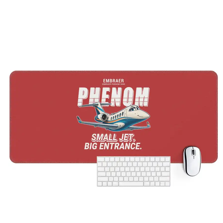 Embraer Phenom 300E - Cartoon - Desk Mat - Red