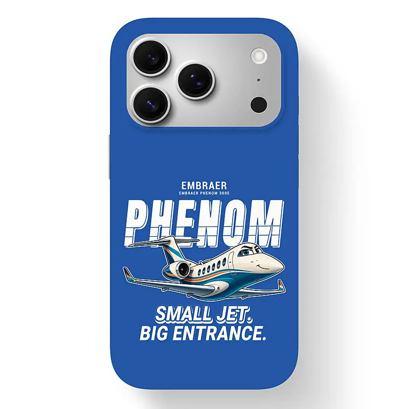 Embraer Phenom 300E - Cartoon - MagSafe iPhone 17 Pro - Blue