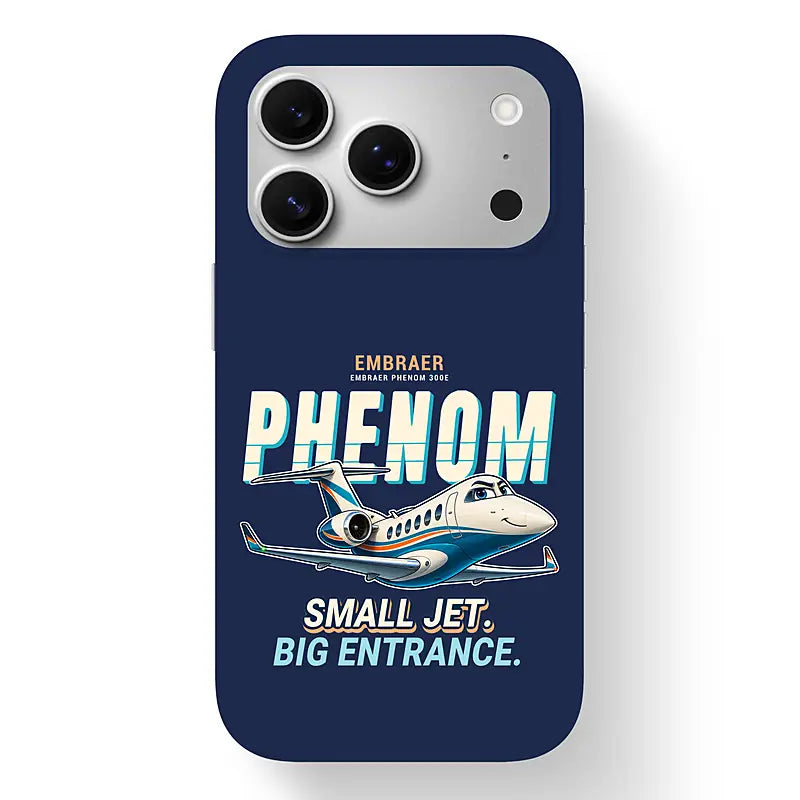 Embraer Phenom 300E - Cartoon - MagSafe iPhone 17 Pro - Navy Blue