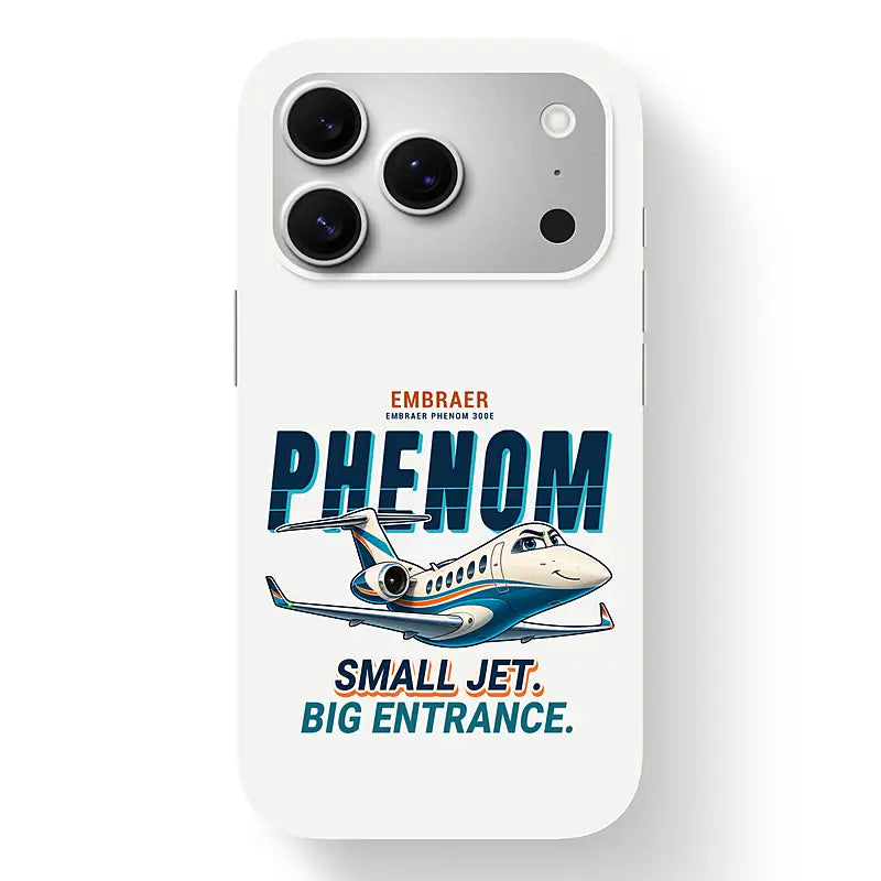 Embraer Phenom 300E - Cartoon - MagSafe iPhone 17 Pro - White