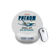 Thumbnail for Embraer Phenom 300E - Cartoon + Name - Ergonomic Mouse Pad - Light Gray