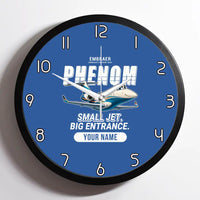 Thumbnail for Embraer Phenom 300E - Cartoon + Name - Framed - Blue