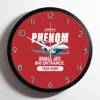 Thumbnail for Embraer Phenom 300E - Cartoon + Name - Framed - Red