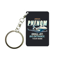 Thumbnail for Embraer Phenom 300E - Cartoon + Name - Key Chain - Black