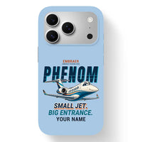 Thumbnail for Embraer Phenom 300E - Cartoon + Name - MagSafe iPhone 17 Pro - Light Blue