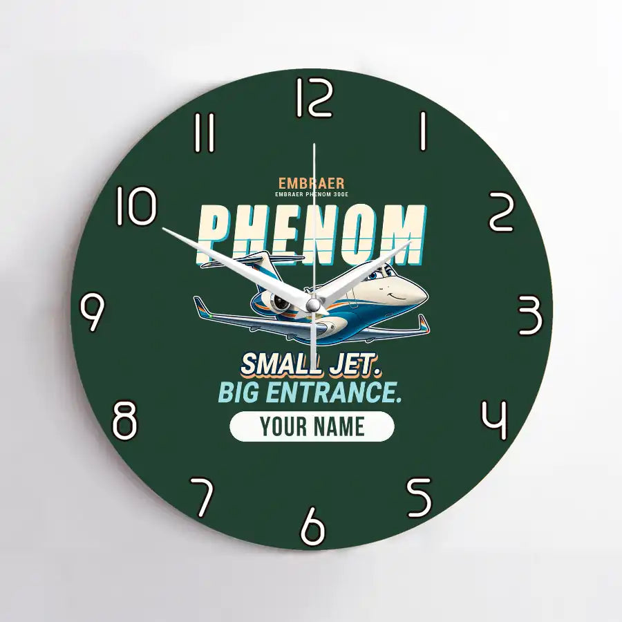 Embraer Phenom 300E - Cartoon + Name - No Frame - Dark Green