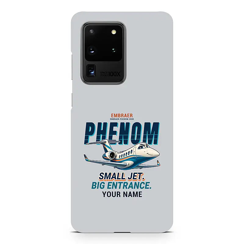 Embraer Phenom 300E - Cartoon + Name - Samsung Case - Light Gray