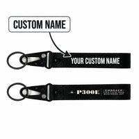 Thumbnail for Embraer Phenom 300E Hawk-Shaped Key Chains - Black - Heritage - Personalized