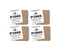 Thumbnail for Embraer Phenom 300E - Heritage + Name - Coaster Set - White