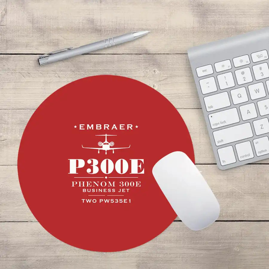 Embraer Phenom 300E - Heritage - Round Mouse Pad - Red