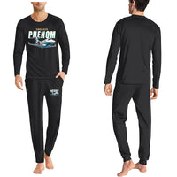 Thumbnail for Embraer Phenom 300E - Men Pajamas - Cartoon Chest - Black