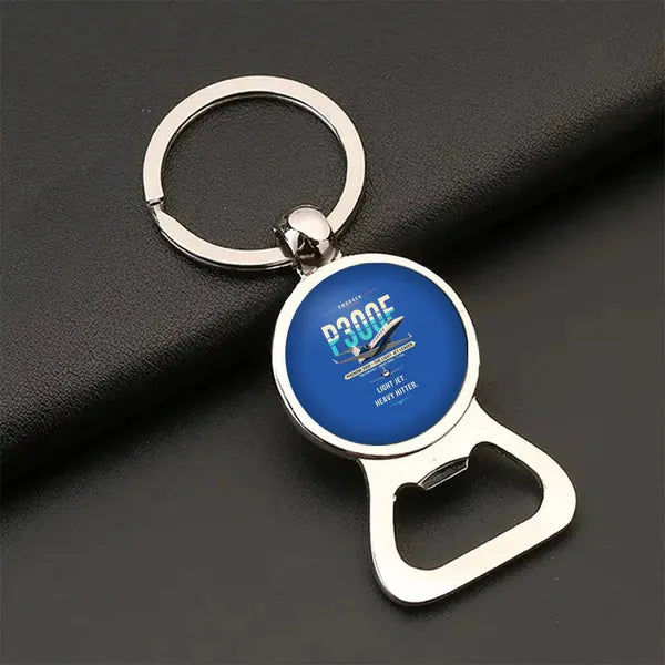 Embraer Phenom 300E - Original - Bottle Opener Key Chain - Blue
