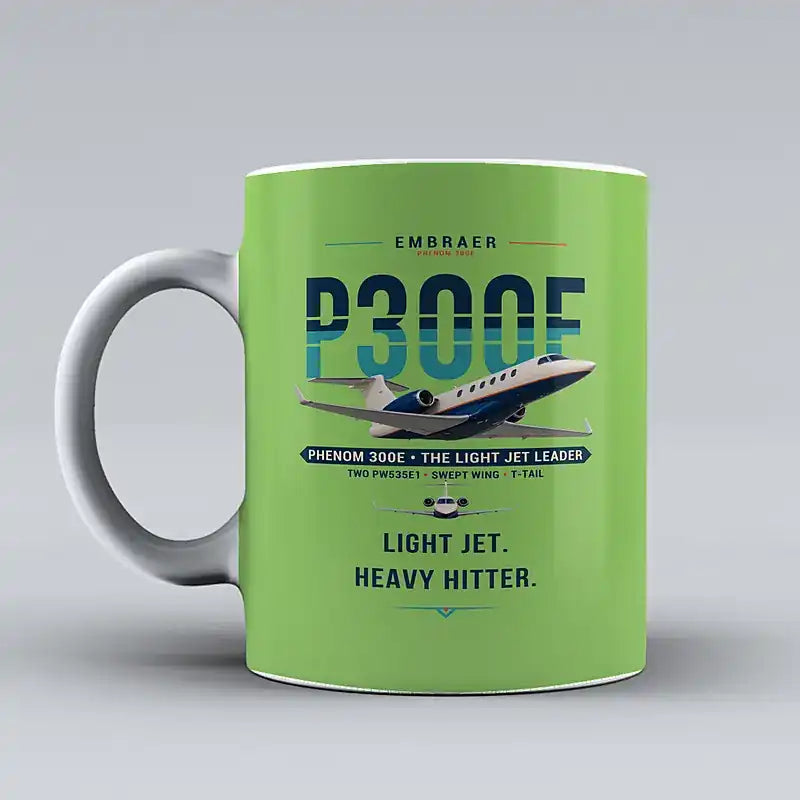 Embraer Phenom 300E - Original - Mug - Light Green