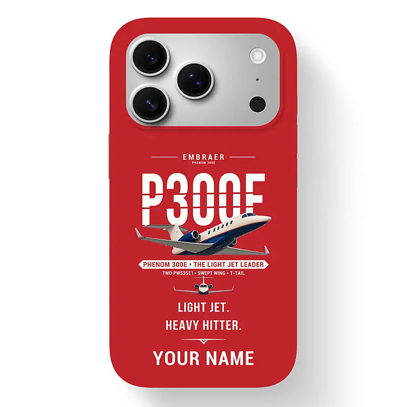 Embraer Phenom 300E - Original + Name - MagSafe iPhone 17 Pro - Red