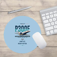 Thumbnail for Embraer Phenom 300E - Original - Round Mouse Pad - Light Blue