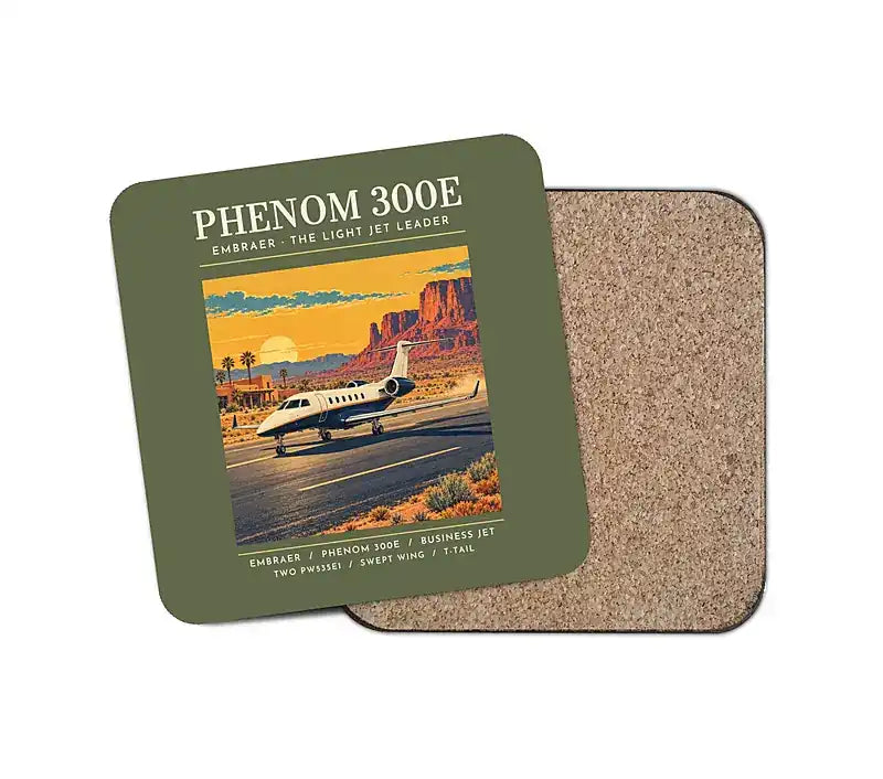 Embraer Phenom 300E - Poster - Coaster - Green Army