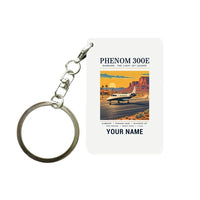 Thumbnail for Embraer Phenom 300E - Poster + Name - Key Chain - White