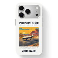 Thumbnail for Embraer Phenom 300E - Poster + Name - MagSafe iPhone 17 Pro - White