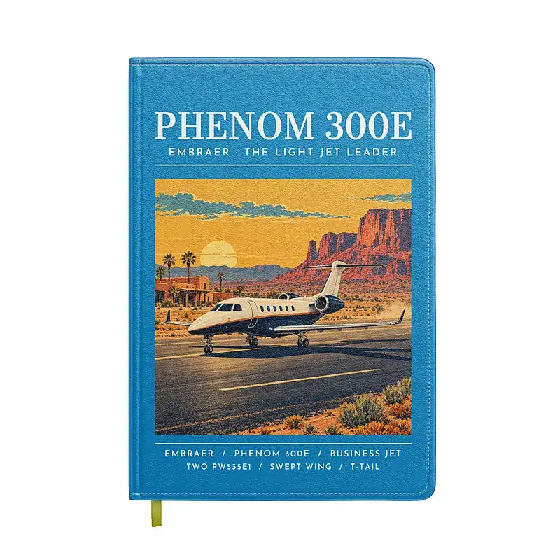 Embraer Phenom 300E - Poster - Notebook - Turquoise