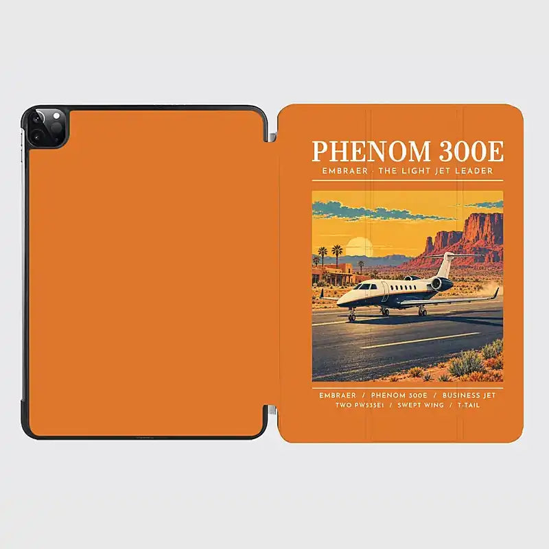Embraer Phenom 300E - Poster - iPad Case - Orange