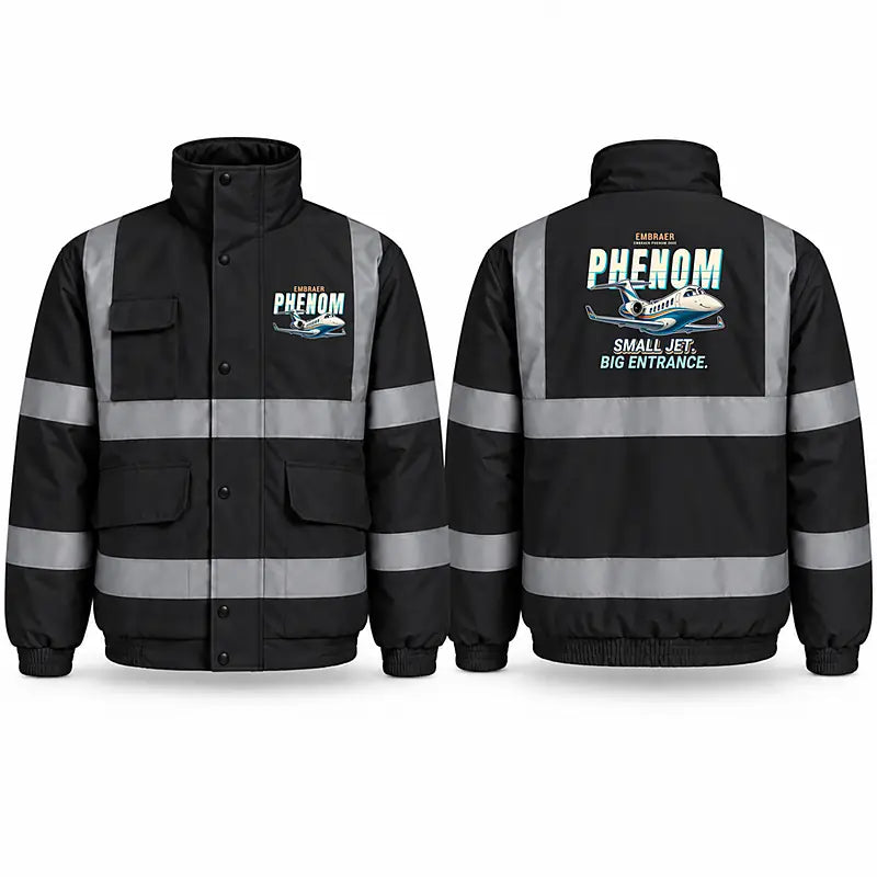 Embraer Phenom 300E Reflective Winter Jackets - Cartoon - Black