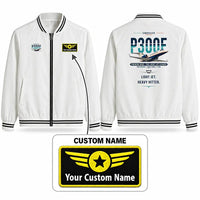 Thumbnail for Embraer Phenom 300E Stylish Jackets - Baseball Collar - Original + Name - White