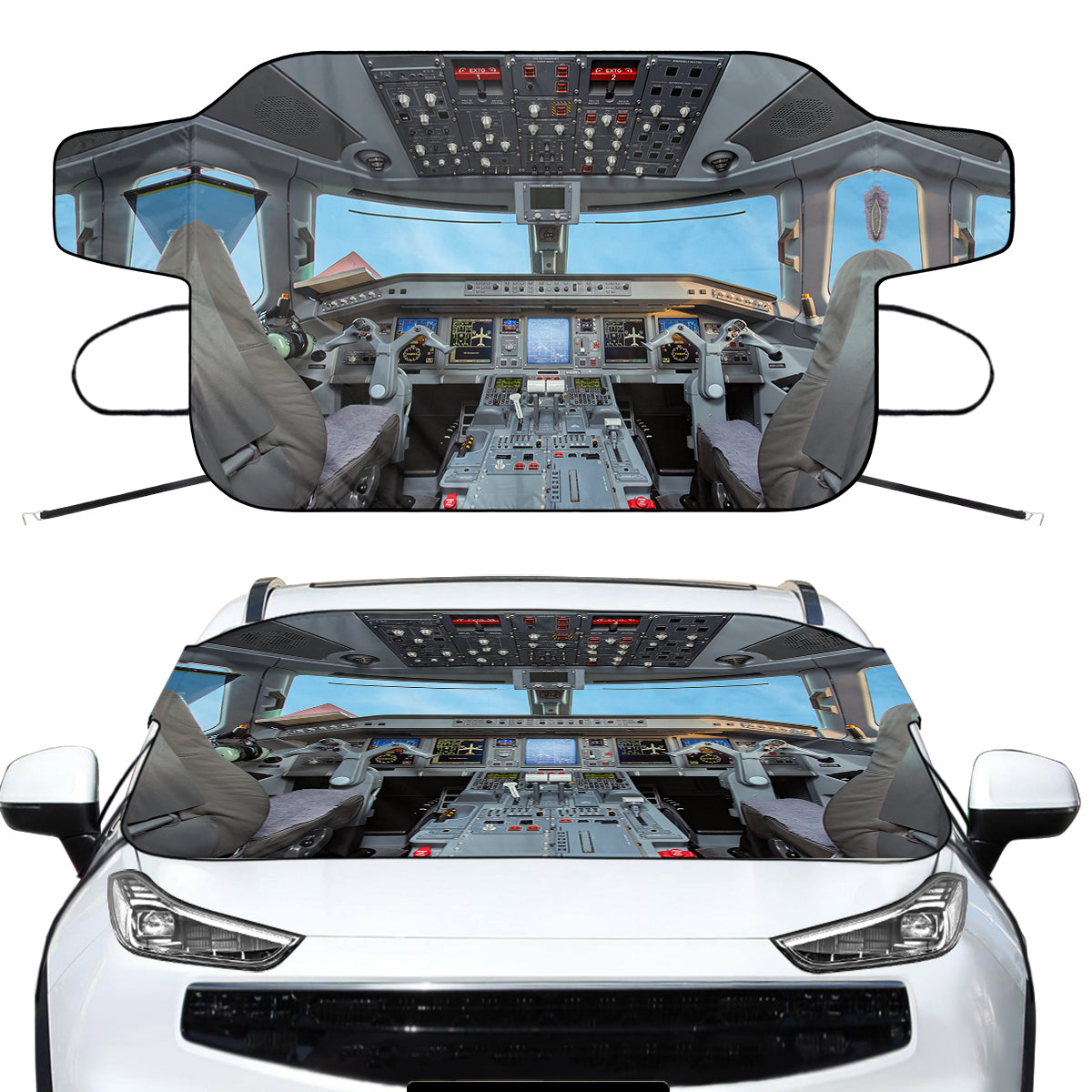 Embraer E190 Cockpit Designed Car Windshield Snow Covers