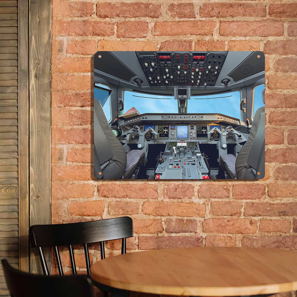 Embraer E190 Cockpit Printed Metal Sign