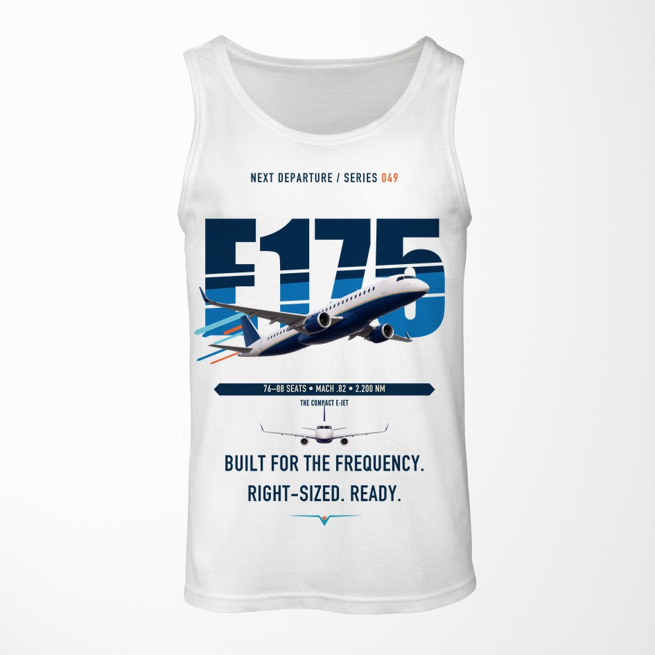 Embraer E175 design on white tank top
