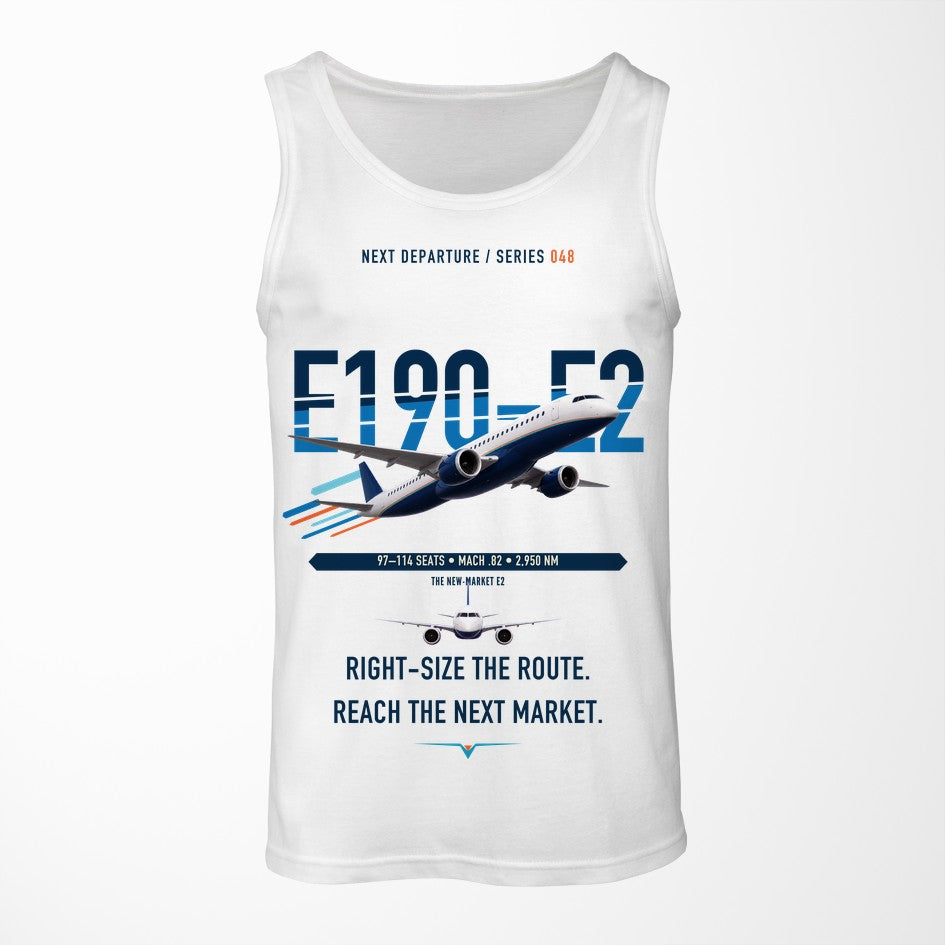 Embraer E190-E2 design on white tank top