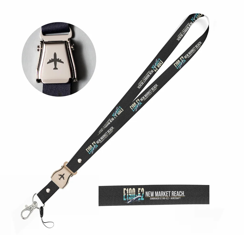 Embraer E190-E2 seat belt lanyard - black