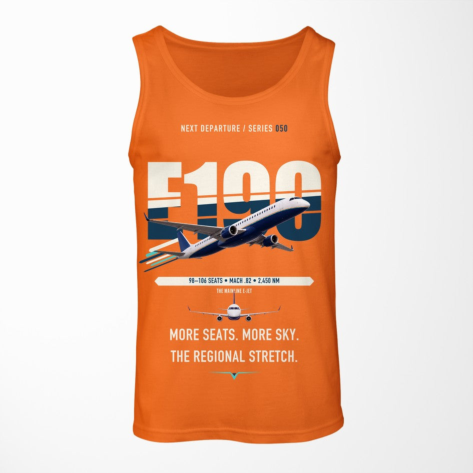 Embraer E190 design on orange tank top