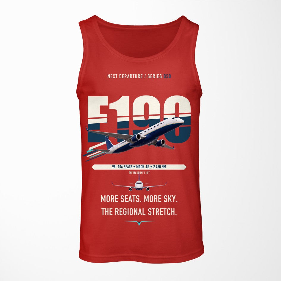 Embraer E190 design on red tank top