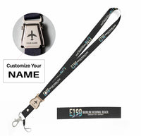 Thumbnail for Embraer E190 seat belt lanyard - black with name