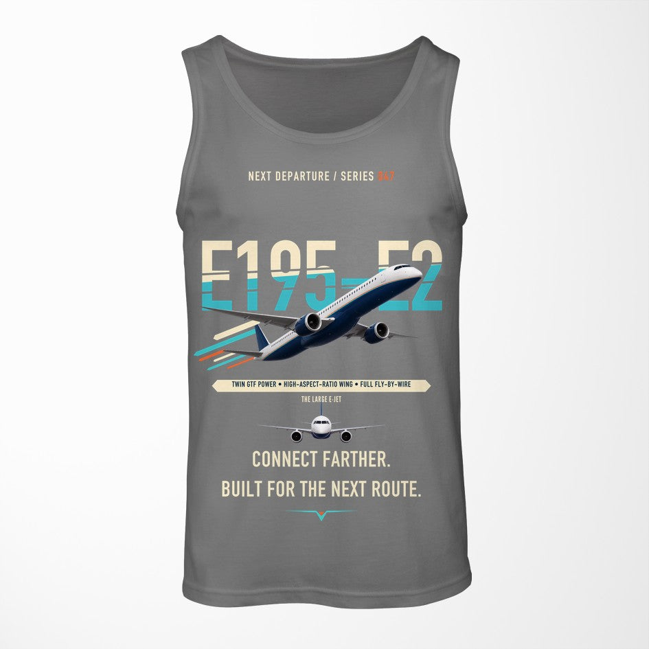 Embraer E195-E2 design on gray tank top