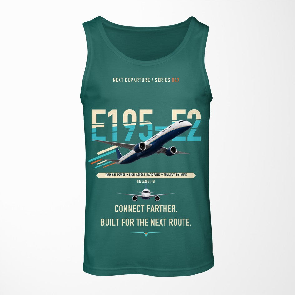 Embraer E195-E2 design on green tank top