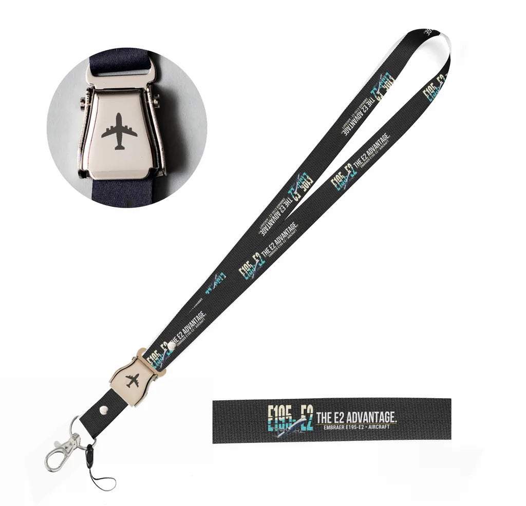 Embraer E195-E2 seat belt lanyard - black