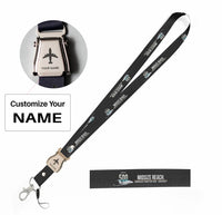 Thumbnail for Embraer Praetor 500 seat belt lanyard - black with name