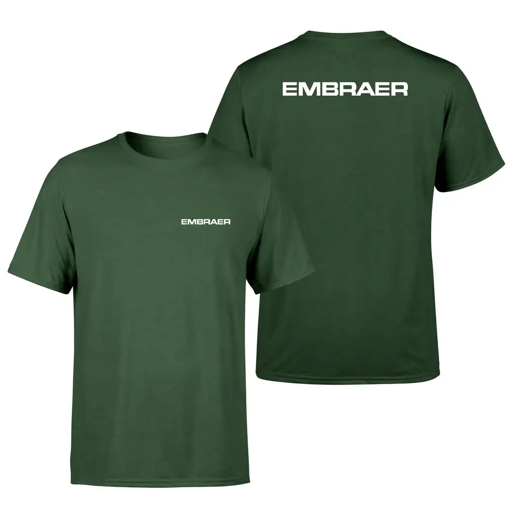 Embraer & Text design on dark green double side