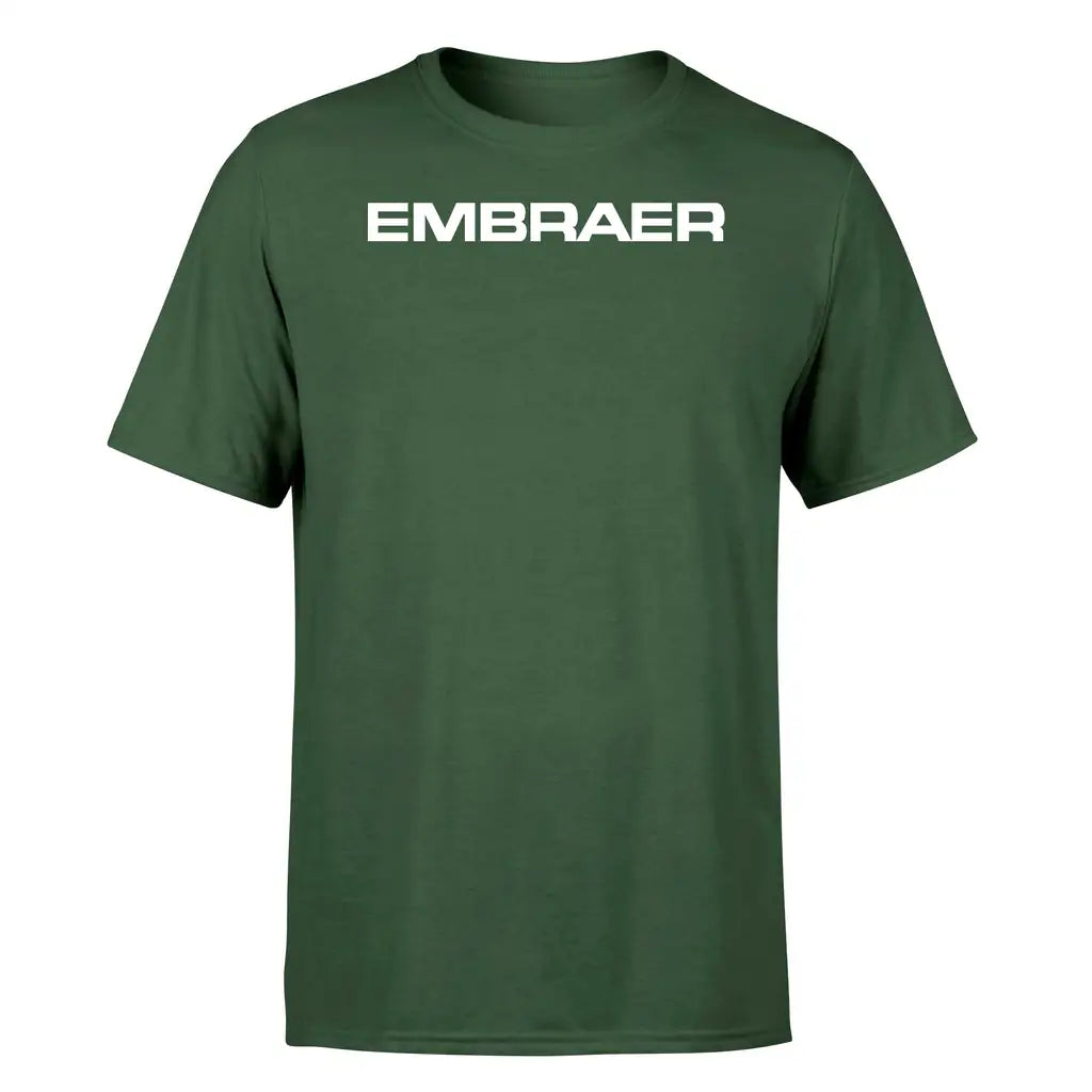 Embraer & Text design on dark green single side