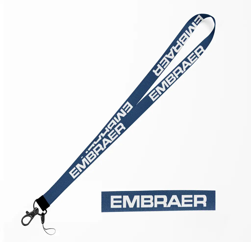 Embraer & Text lanyard - dark blue