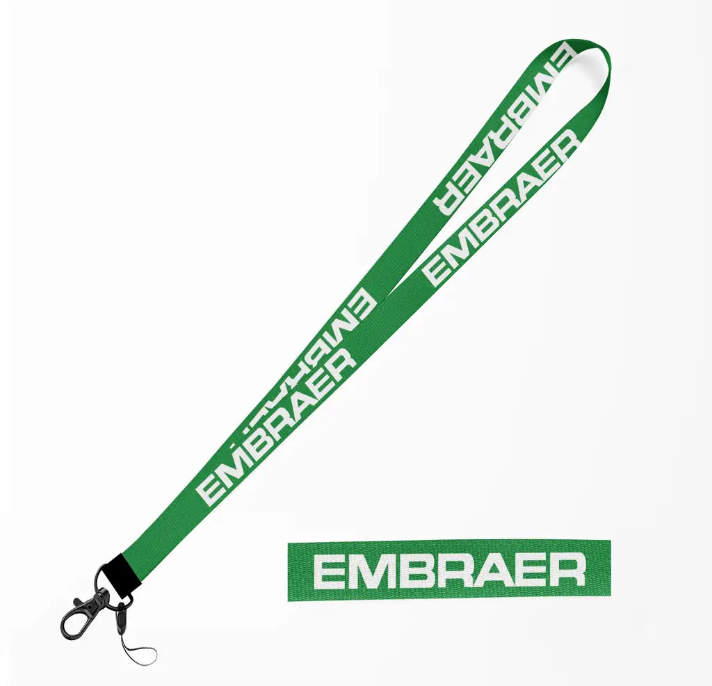 Embraer & Text lanyard - green