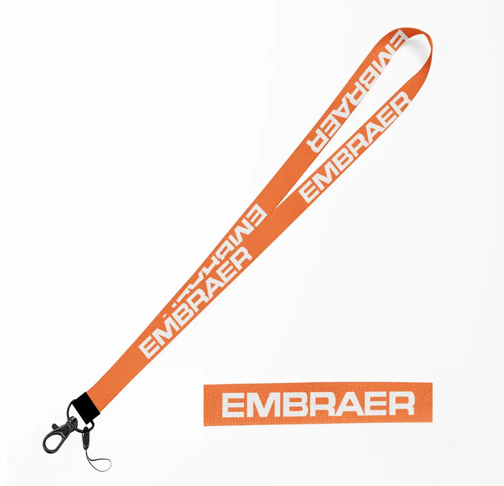 Embraer & Text lanyard - orange