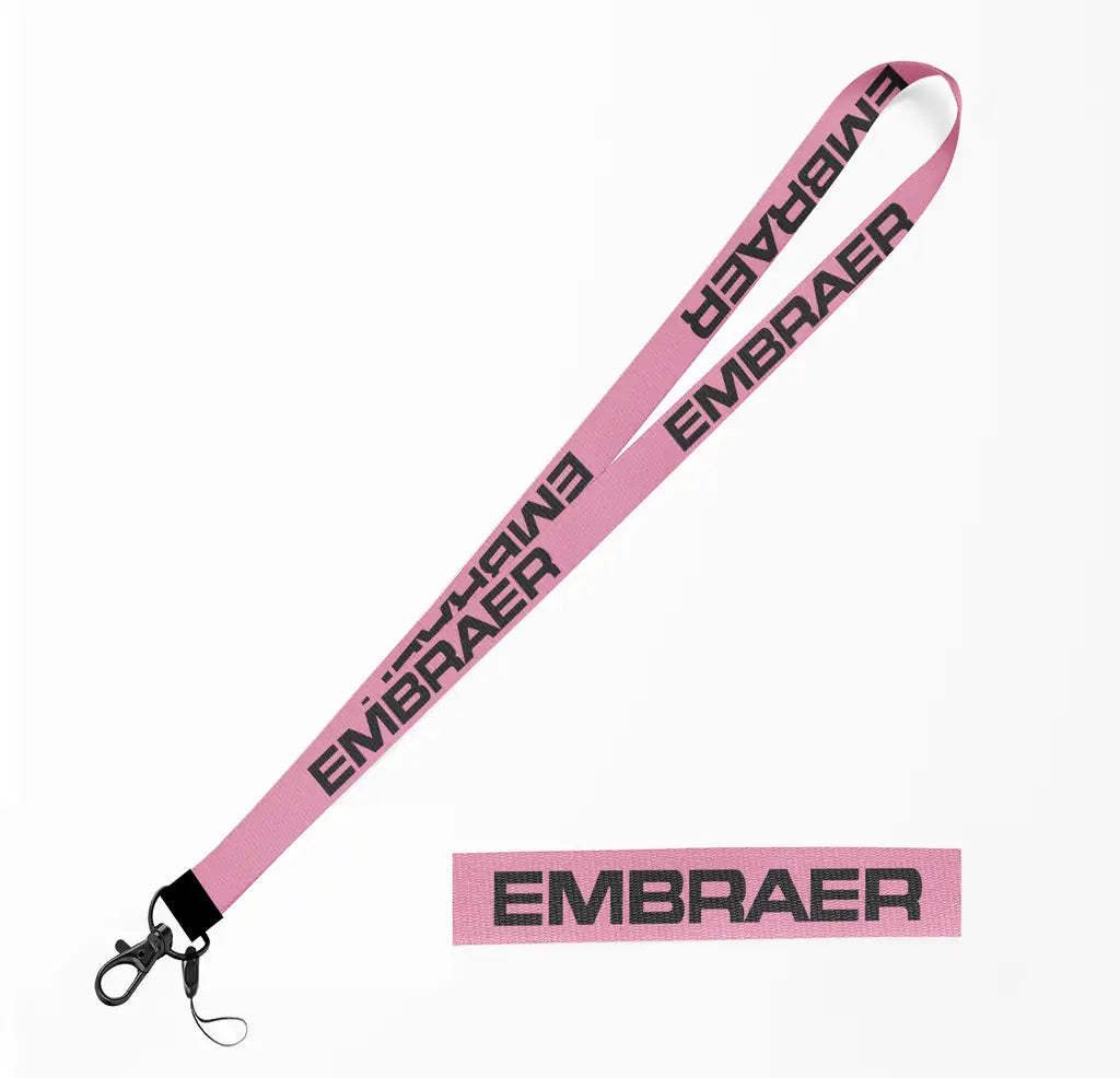 Embraer & Text lanyard - pink