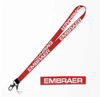 Thumbnail for Embraer & Text lanyard - red