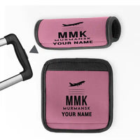 Thumbnail for Emperor Nicholas II Murmansk Airport (MMK) Luggage Handle Covers - Pink + Name