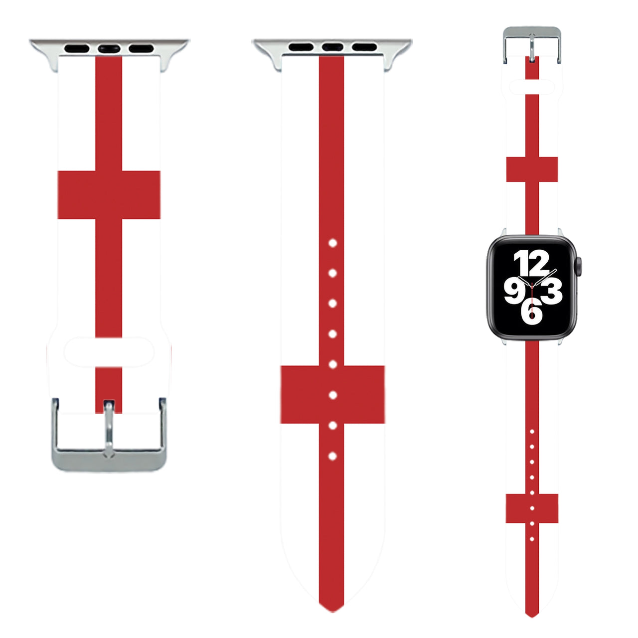 England Flag Designed Soft Silicone Apple Watch Bands