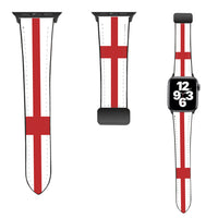 Thumbnail for England Flag Designed Leather Apple Watch Straps